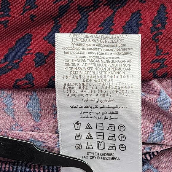 BCBGMAXAZRIA Dress Women M Red Blue Adele Wrap Midi Stretch Jersey Preppy Office - Picture 5 of 9